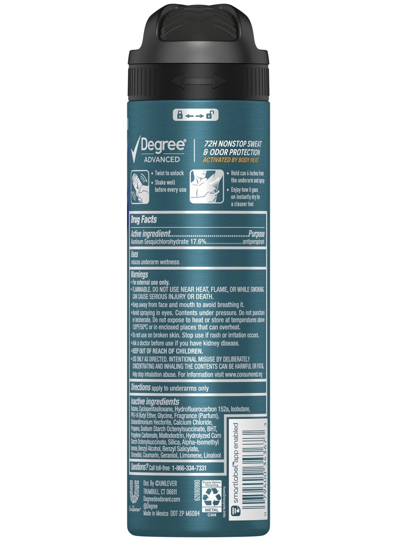 Degree Men MotionSense Antiperspirant Deodorant Dry Spray – Extreme (107 g) - Image 2